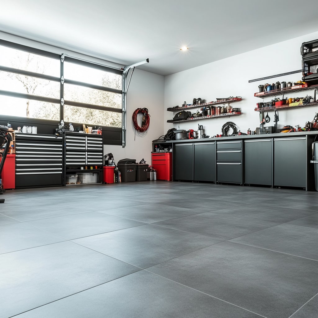 Fliesen Becarevic bietet rutschfeste und belastbare Garagenfliesen mit moderner Betonoptik. Ideal für Garagen in Erdmannhausen und Umgebung, widerstandsfähig gegen Chemikalien und Frost